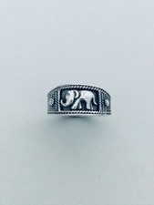 925 Sterling Silver Elephant Design Ring
