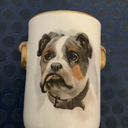 Bulldog vase porcelain dog - porcelain,