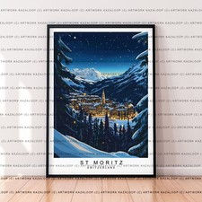 Night Winter Alpine Poster St
