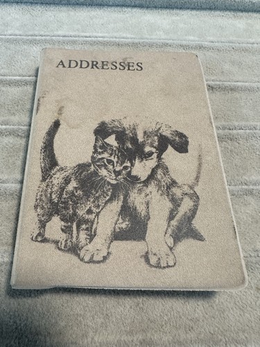 Vtg nos address book cat - cat, dog