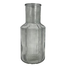 Grey Tall Ribbed Narrow Glass