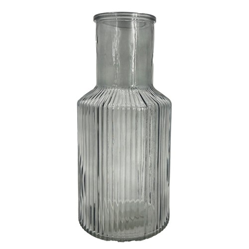 Grey tall ribbed - grey, glass