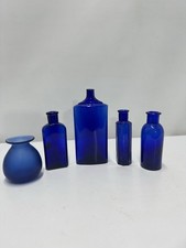 Antique Cobalt Blue Glass Bottles (4) – Apothecary Style Decor