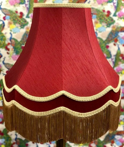 Burgundy red lampshades - red,