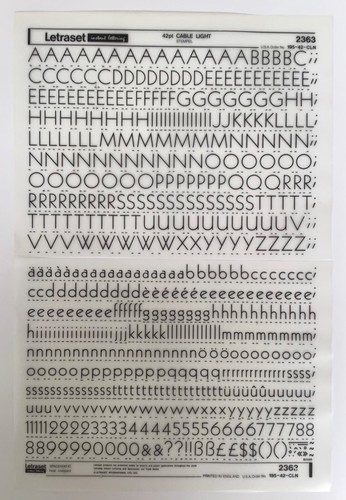 Letraset lettering 42pt cable - letraset,