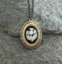 Thistle Cameo Locket Necklace