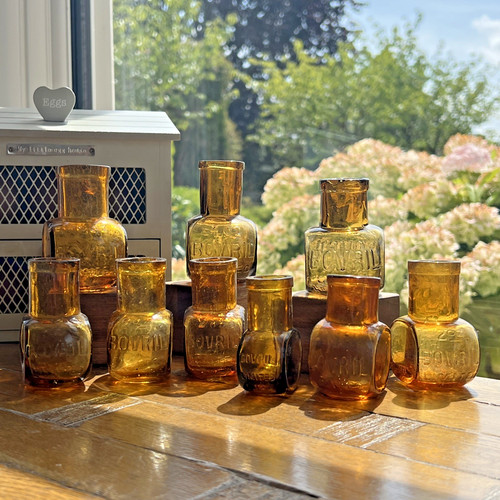 Bovril glass jars old - 9,