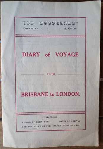 Diary voyage s - of, t.s.s