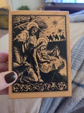 Vintage large nativity rubber - large,