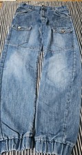 CURVED  LEG  DENIM BLUE  BOY'S  CUFFED LEG  JEANS  AGE 11-12   YEARS