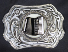 Vtg Belt Buckle Accordion