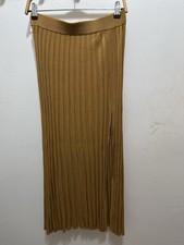 ZARA TAN PLEATED KNIT SKIRT