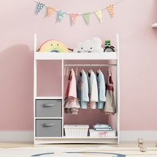 New Kids Wardrobe Clothes Hanging Storage Shelf Cabinet Open Wardrobe Furniture