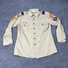 Boy Scouts of America Shirt Mens Large Cub Scout Den Leader Patches Made in USA