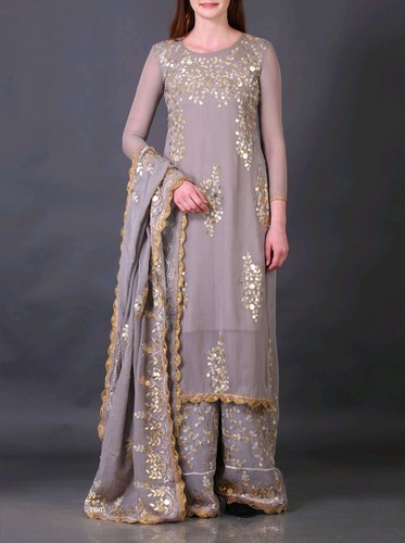 Women grey salwar kameez - grey,