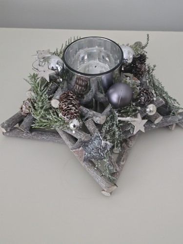 22cm candle holder wooden - candle,