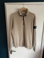 Stone Island Mens 1/4 Zip Sweatshirt Size XL Extra Large Dove Grey