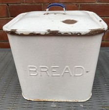Enamel Bread Bin - Metal -