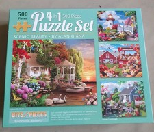 Bits And Pieces 4 In 1, 500 Piece Puzzle Set Scenic Beauty