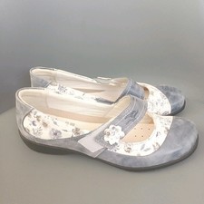 Fly Flot SUAVE (UK 6.5/EU 40) Ladies Floral Mary Jane Flats Leather Shoes Pavers