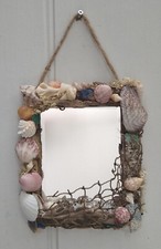 Seashell Mirror Wall Hanging 6" by 10"