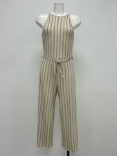 Ex Primark Ladies Stripe Lightweight Crepe Self Tie Belt Jumpsuit Sizes 12 18