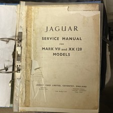 Original Jaguar Mark VII and XK 120 Models Service Manual Complete Ring Binder