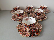 Wileman Foley Pre Shelley Six Trios Japan Imari 6075 Pattern Daisy Shape c1889