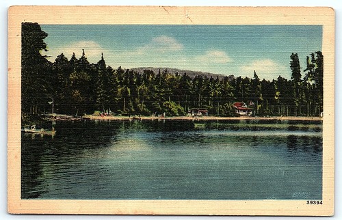 Vintage postcard lake - vintage,