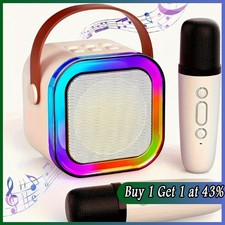 Kids Mini Karaoke Machine, Portable Karaoke Speaker With 2 Wireless Microphones