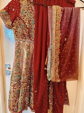 Burgundy bridal dress Indian