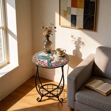 Mosaic Round Bistro Table Side