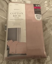 BNWT NEXT PINK COTTON RICH PERCALE DOUBLE SIZE DUVET SET 180 THREAD COUNT 