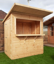 Pinelap Garden Bar Pent Shed Locking Pub Outdoor Serving Kiosk 12mm Fully T&G