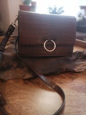 Brown faux leather handbag H&M
