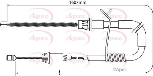 Apec rear left brake cable - apec,