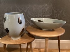 Vase and bowl set ceramic duck