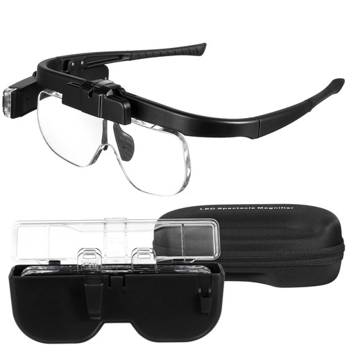 Magnifying glass headset led - glass,