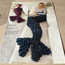Girl Women Mermaid Tail Knitting Pattern - Uses Rico Creative Can Can Glitz