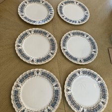 Set of 6 - Ironstone by Myott Plate, Rialto Blue Pattern Ceramic Plate 10” 69