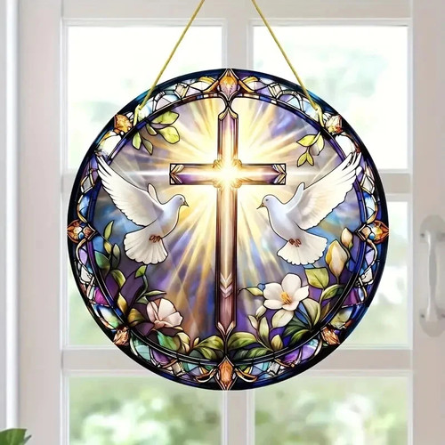 Christian cross dove - christian, birds