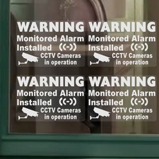 4x Stickers Monitored Alarm