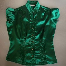 Vintage Emerald green satin