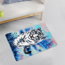 latch hook rug kit making carpet embroidery diy White Tiger
