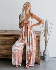 Womens Tie Dye Loose Overalls