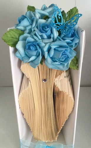 Book folding art pattern vase - art,