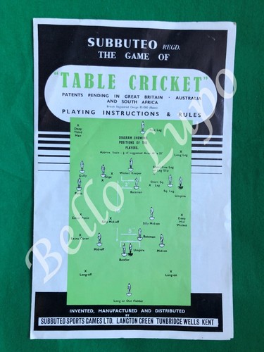 Subbuteo table cricket - table,
