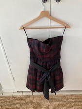 Jack Wills Prom check bandeau bow dress size UK 8