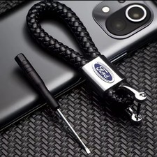 Ford Leather Rope strap Key ring Keychain Kuga Puma Fiesta Focus Mondeo Gift