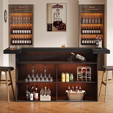 70.9-Inch Black Bar Table
